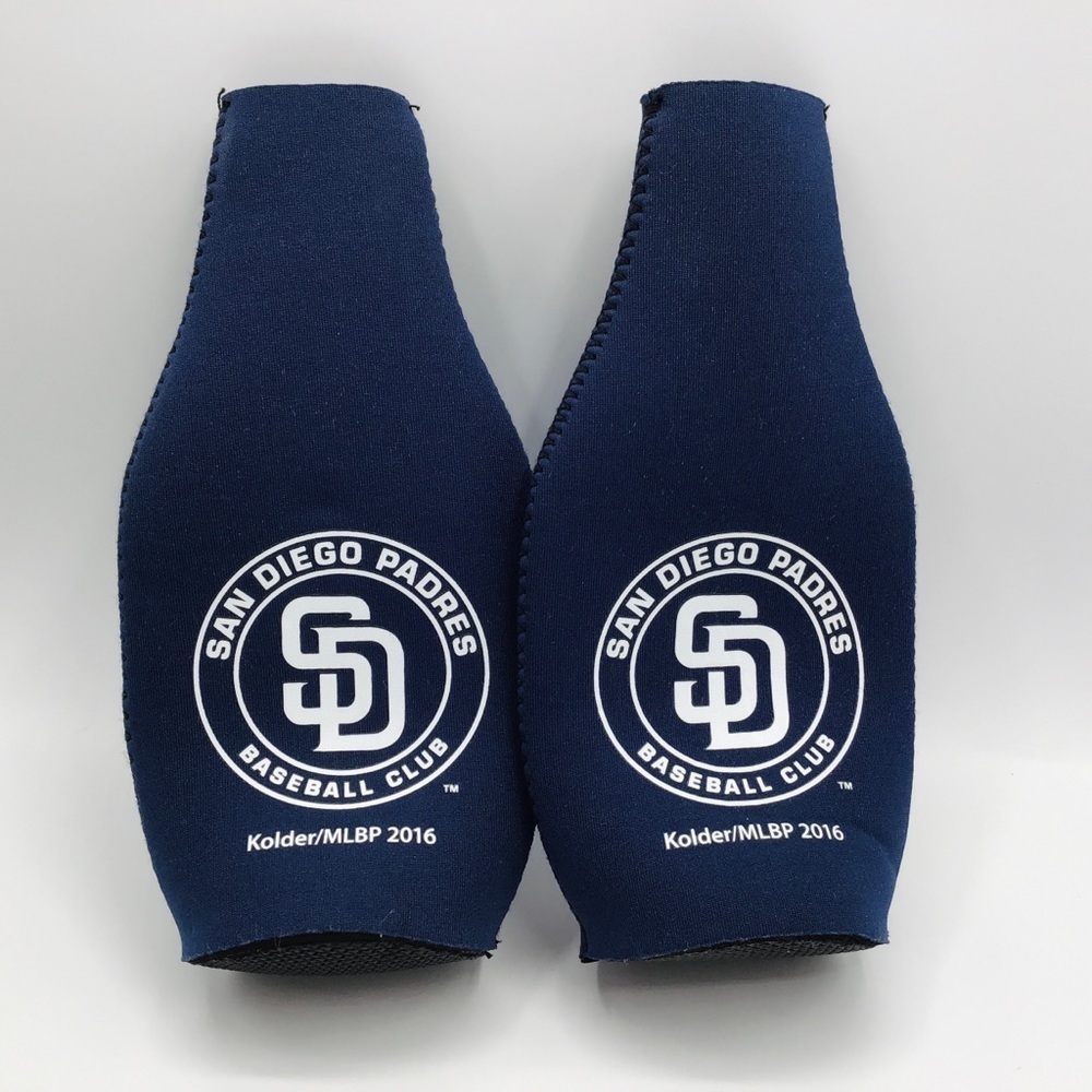 SAN Diego Padres Set of 2 Beer Bottle Holder MLB Coozie Koozi Neoprene Blue